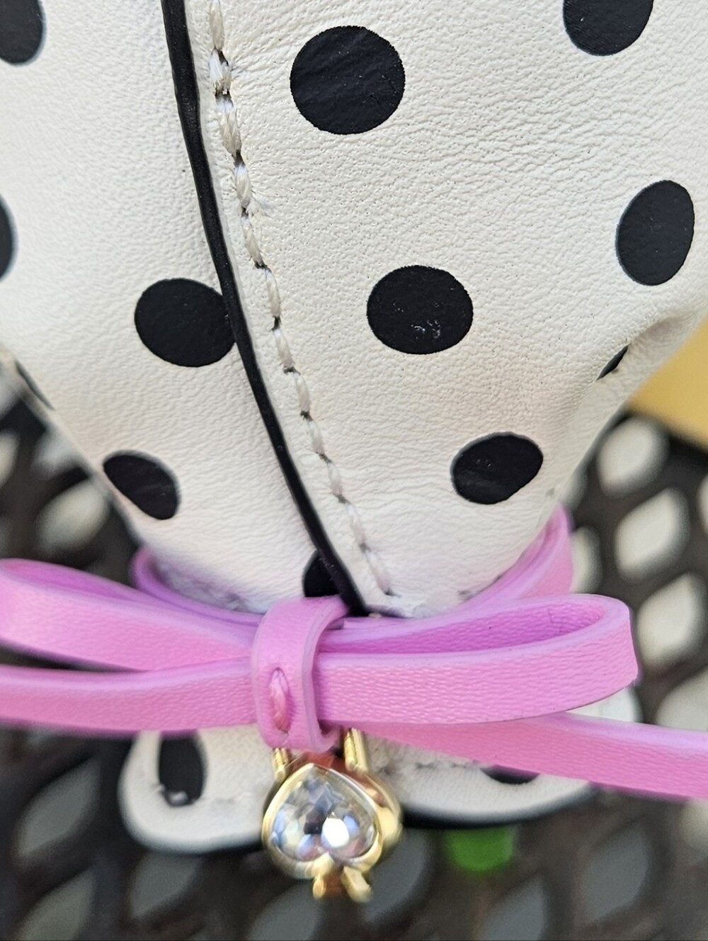 Kate Spade Flora Flower Bouquet Bag Charm Keychain Polka Dot Pink. Nwt - Picture 9 of 9